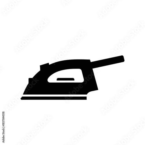 “Electric Iron Icon – Household Clothing Press Silhouette Vector”