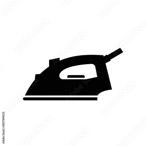 “Electric Iron Icon – Household Clothing Press Silhouette Vector”