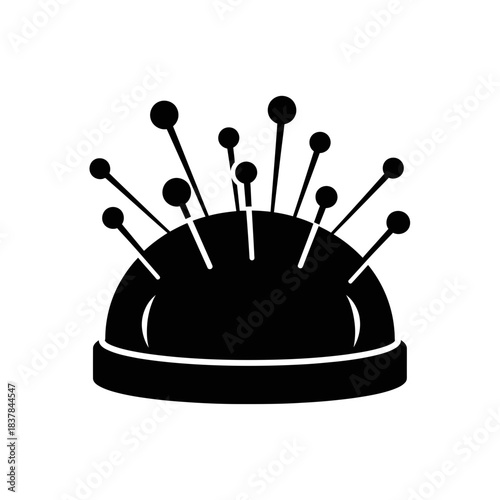 Sewing Pin Cushion Icon – Tailoring Needle Holder Symbol for Craft, Sewing & Textile Design