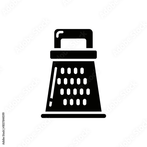 “Cheese Grater Icon – Kitchen Utensil Silhouette Vector Illustration”