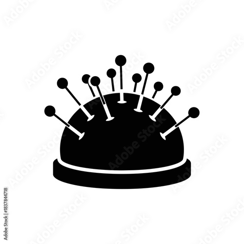 Sewing Pin Cushion Icon – Tailoring Needle Holder Symbol for Craft, Sewing & Textile Design