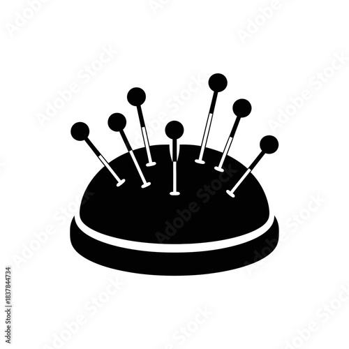 Sewing Pin Cushion Icon – Tailoring Needle Holder Symbol for Craft, Sewing & Textile Design