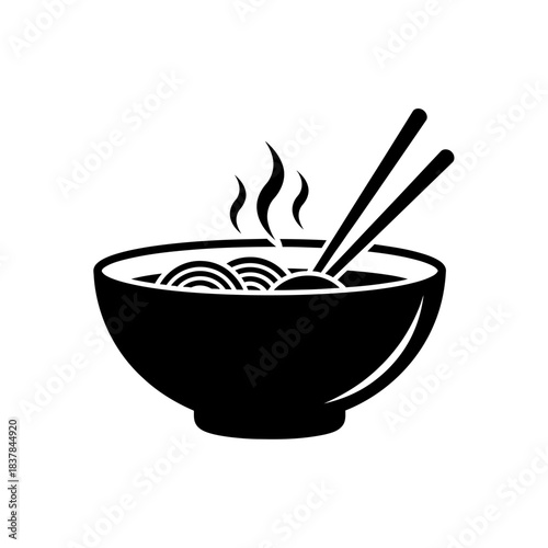 Hot Noodle Bowl Icon – Asian Soup Food Symbol for Restaurant, Menu & Cuisine Design