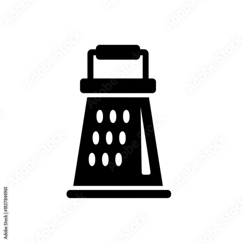 “Cheese Grater Icon – Kitchen Utensil Silhouette Vector Illustration”
