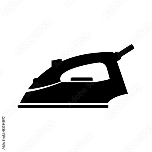 “Electric Iron Icon – Household Clothing Press Silhouette Vector”