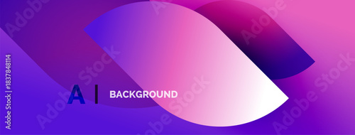 Abstract gradient background. Purple, pink, blue hues blend smoothly. Text reads AI BACKGROUND in white. Minimalist design.