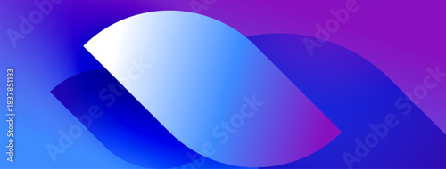 Abstract gradient design. Blue, purple hues blend smoothly. Rounded shapes overlap creating dynamic visual effect. Modern, minimalist aesthetic.