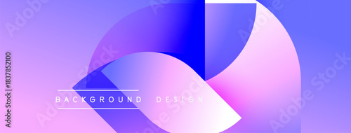 Abstract gradient background. Purple, pink, blue hues blend smoothly. Minimalist design features curved shapes, text overlay. Modern aesthetic.