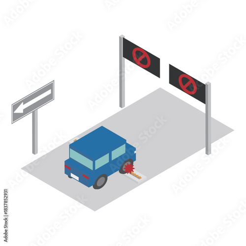 アイソメトリックな逆走を強制的に止める装置のイメージ素材