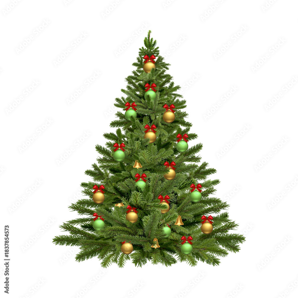 Fototapeta premium Decorated Christmas Tree transparent background