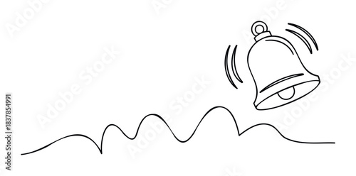 Outline of a ringing bell with sound waves, representing alerts, notifications, or announcements, perfect for web graphics and presentations.