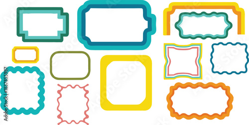 Collection of colorful decorative frames and borders for design