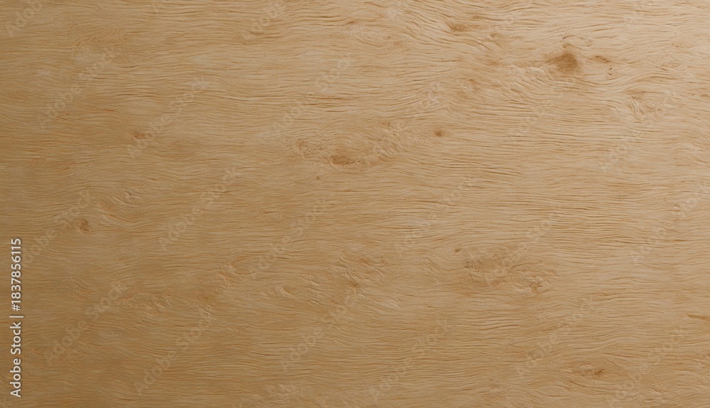 Naklejka premium Warm, light brown wood texture with a subtle, swirling grain pattern. Smooth, natural surface with organic variations, suitable for backgrounds