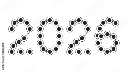 2026: A visual representation of the year 2026, composed of interconnected dots, symbolizing connection and the unfolding of a future defined by possibilities.