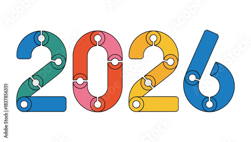 Vibrant 2026 Typography: A dynamic display of the year 2026, crafted with a modern, colorful design that symbolizes forward momentum and innovation.