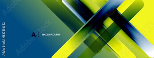 Abstract vibrant design. Dynamic lines create modern visual effect. Gradient colors blend seamlessly, offering sleek backdrop.