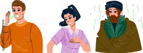 People having bad breath, body odor, and smelling unpleasant