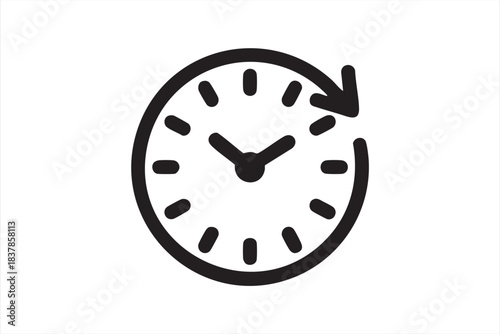 Circular deadline timer symbol for app and UI design systems