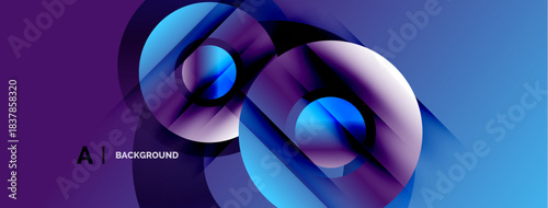 Abstract fluid shapes, vibrant blue purple gradients. Modern design, dynamic composition, suitable background element.
