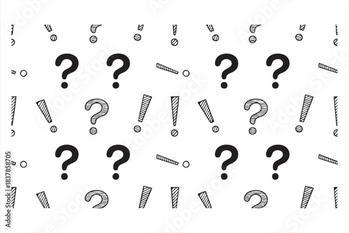 Repeating question–exclamation symbol wallpaper for expressive layouts