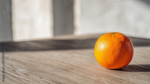 Orange Sunbeam Juicy Citrus on Wood in Warm Light with Simple Still Life.