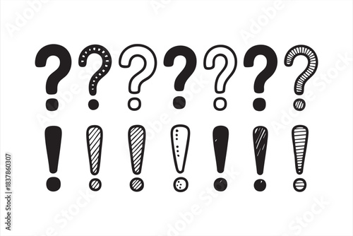 Sketch-style punctuation marks ideal for communication layouts and UI accents