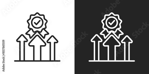 Competitive Advantage Icon In Black And White Line Style