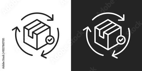 Product Life Cycle Icon In Black And White Line Style
