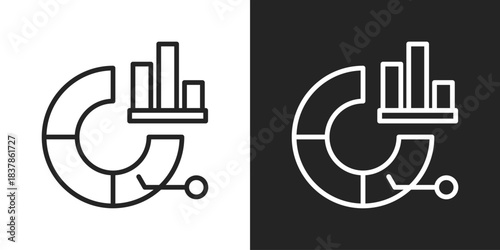 Market Segmentation Icon In Black And White Line Style