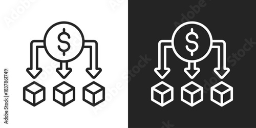 Diversification Icon In Black And White Line Style