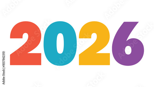 Vibrant Promise: A colorful display of the year 2026, radiating optimism and a sense of a future.