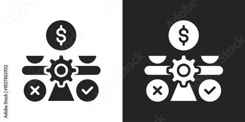 Feasibility Icon In Black And White Glyph Style