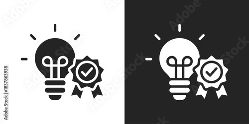 Intellectual Property Icon In Black And White Glyph Style