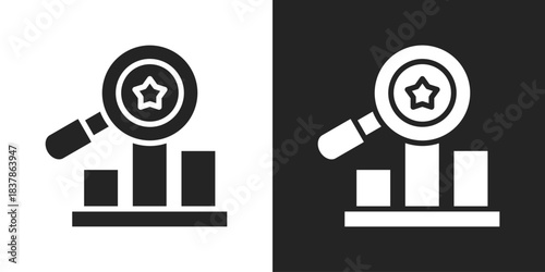 Competitive Analysis Icon In Black And White Glyph Style