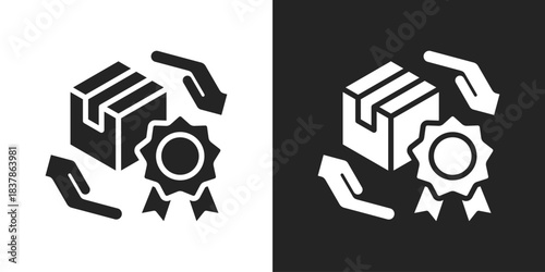 Brand Loyalty Icon In Black And White Glyph Style
