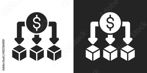 Diversification Icon In Black And White Glyph Style