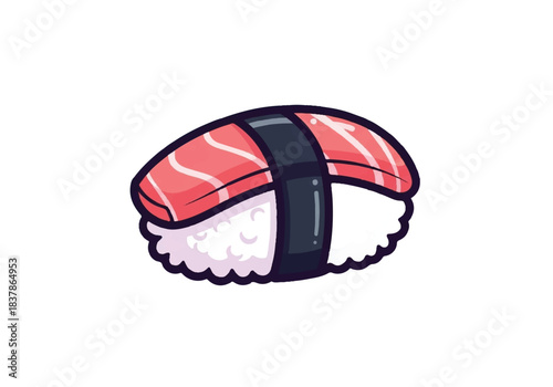 Delicious Salmon Nigiri Sushi Illustration.