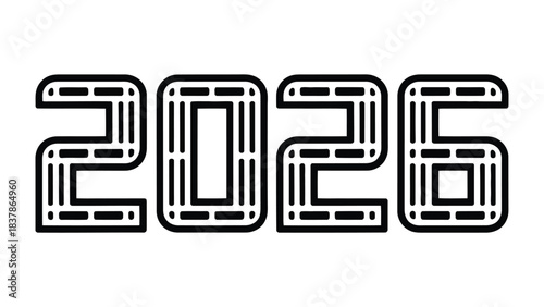 Year 2026: A bold representation of the year 2026, set against a simple background. 