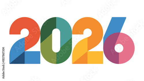 2026: A vibrant and modern representation of the year 2026, the image features bold, colorful typography with a sleek, contemporary design, perfect for concepts related to future planning.