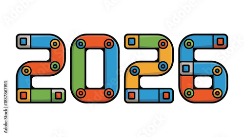 Free Download Colorful year 2026: The year 2026 in vibrant colorful numbers, perfect for a modern design, captures a sense of innovation and forward-thinking. - GFXLoad