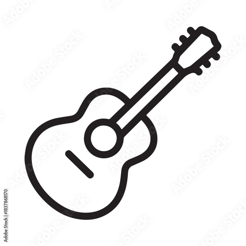 Simple outline drawing of an acoustic guitar