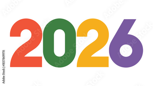 Anticipation of 2026: The year 2026 is boldly showcased in vibrant colors, symbolizing the excitement of new opportunities and the promise of a fresh start. A visual representation of the future.