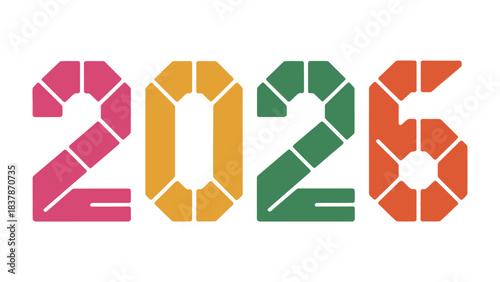 2026 Typography: Boldly displayed, the year 2026 takes center stage with vibrant colors and a modern aesthetic, representing the dawn of a new era. 