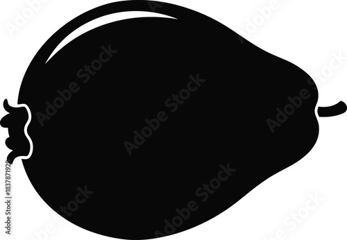 Black and white guava fruit silhouette icon vector illustration flat graphic design symbol sign isolated on white background tropical fresh organic food element