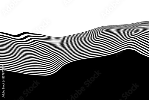 Bold monochrome design. Abstract liquid lines forming a unique and energetic texture. Eps 10