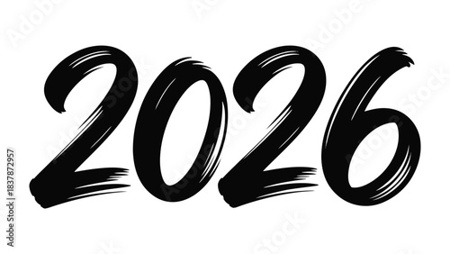New Year 2026 : A dynamic and eye-catching graphic featuring the bold numerals 2026, offering a clean, clear, and striking visual representation of the upcoming year.
