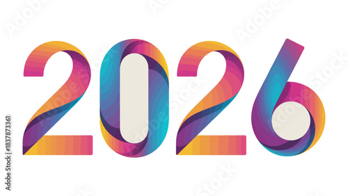 Future Unveiled: The year 2026, rendered with a vibrant gradient, symbolizes anticipation, innovation, and the dawn of a new era.