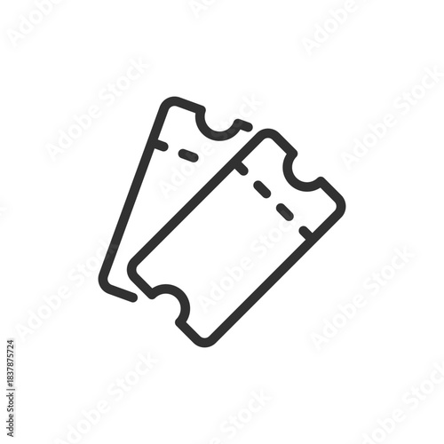 Event tickets, linear icon. Admission and entertainment access. Line with editable stroke.