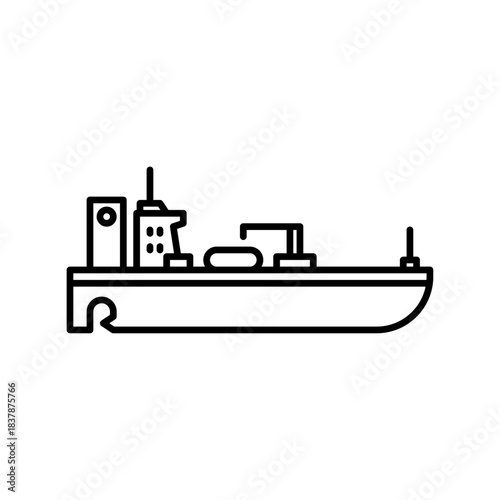 LPG carrier ship outline icon. vessel black line illustration.