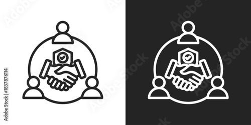 Creative Team Icon In Black And White Line Style